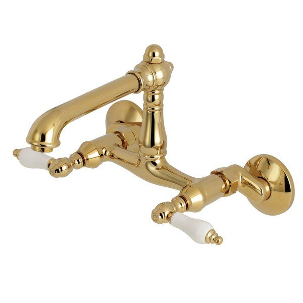 KS7222PL 6-Inch Adjustable Center Wall Mount Kitchen Faucet, English Country, Mfr#: KS7222PL