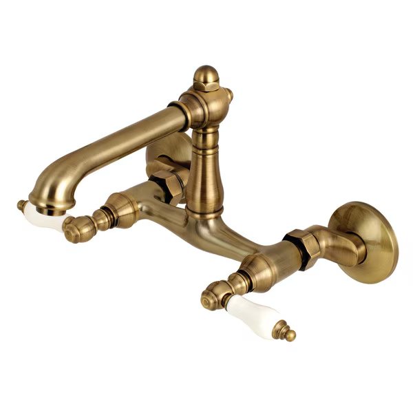 KS7223PL 6-Inch Adjustable Center Wall Mount Kitchen Faucet, English Country, Mfr#: KS7223PL