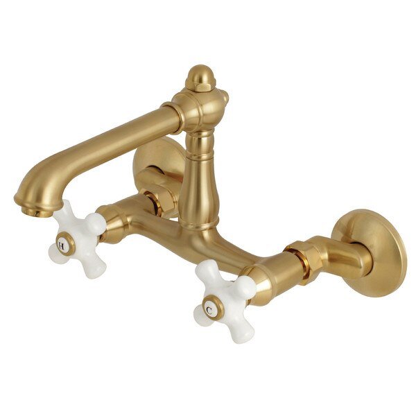 KS7227PX 6-Inch Adjustable Center Wall Mount Kitchen Faucet, English Country, Mfr#: KS7227PX