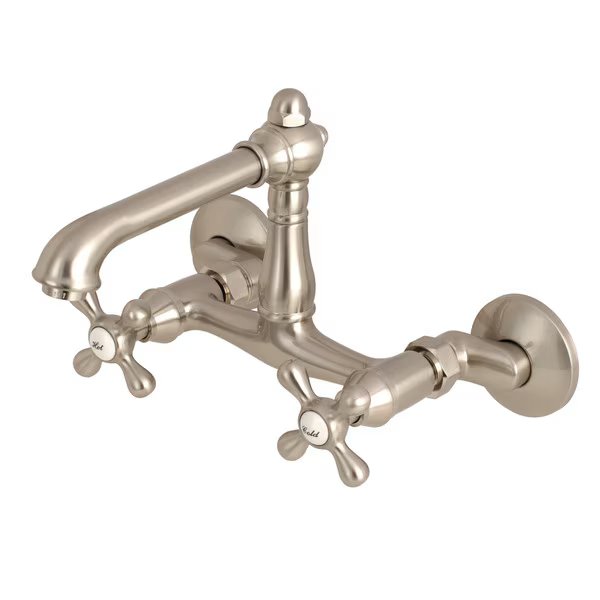 KS7228AX 6-Inch Adjustable Center Wall Mount Kitchen Faucet, English Country, Mfr#: KS7228AX