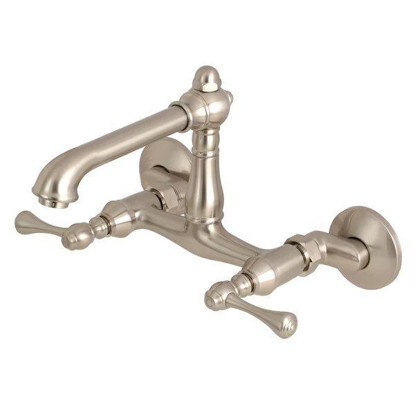 KS7228BL 6-Inch Adjustable Center Wall Mount Kitchen Faucet, English Country, Mfr#: KS7228BL