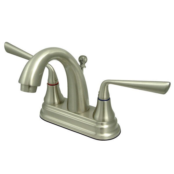 KS7618ZL 4-Inch Centerset Bathroom Faucet with Brass Pop-Up, Silver Sage, Mfr#: KS7618ZL