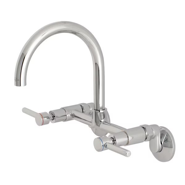 KS814C 8-Inch Adjustable Center Wall Mount Kitchen Faucet, Concord, Mfr#: KS814C