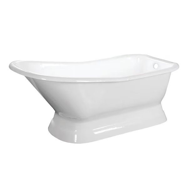 Pedestal Bathtubs, 66.56 L, 29.13 W, White, Cast Iron, Aqua Eden, Mfr#: VCTND663028