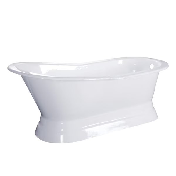 Pedestal Bathtubs, 66.94 L, 30.31 W, White, Cast Iron, Aqua Eden, Mfr#: VCT7D673128