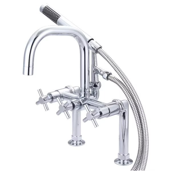 Deck-Mount Clawfoot Tub Faucet, Polished Chrome, Deck Mount, Aqua Vintage, Mfr#: AE8401DX