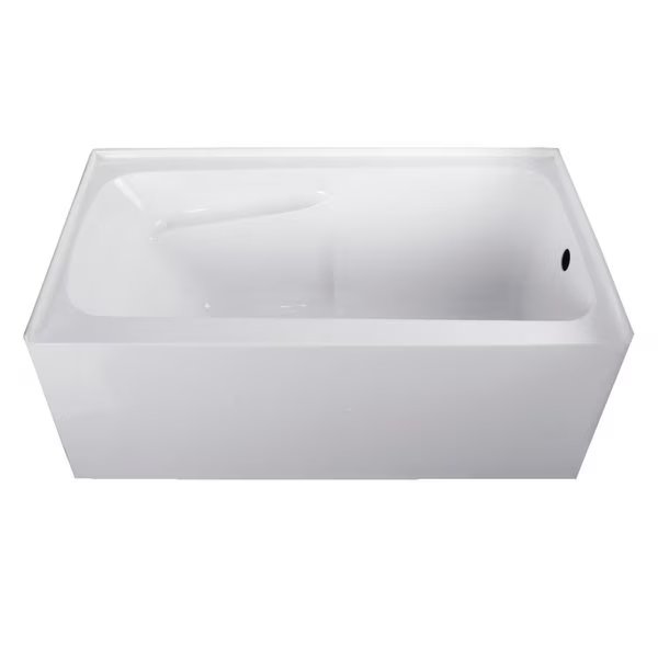 Alcove Bathtubs, 54 L, 30 W, White, Acrylic, Aqua Eden, Mfr#: VTAP543023R