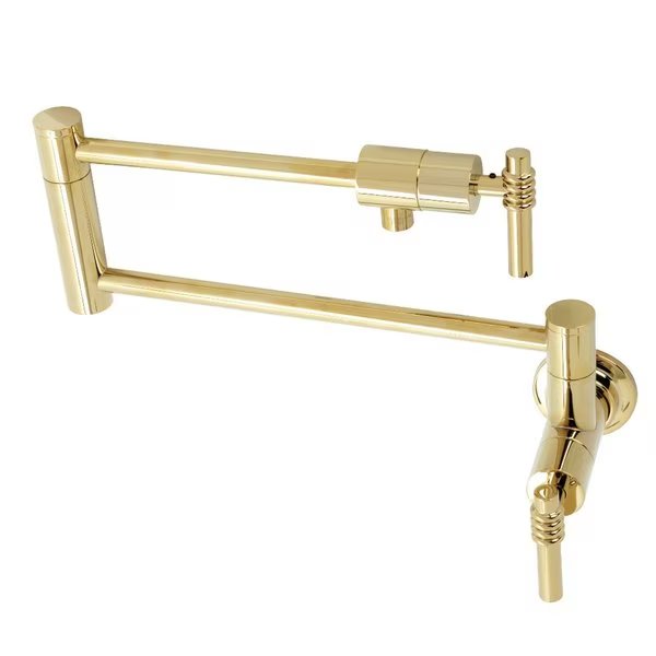 KS4102ML Milano Wall Mount Pot Filler, Polished Brass, Kingston Brass, Mfr#: KS4102ML