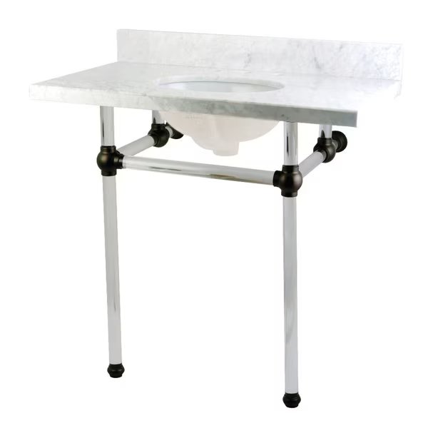 36X22 Marble Vanity Top W/ Acrylic Feet Combo, Marble/Black, Kingston Brass, Mfr#: KVPB36MA0
