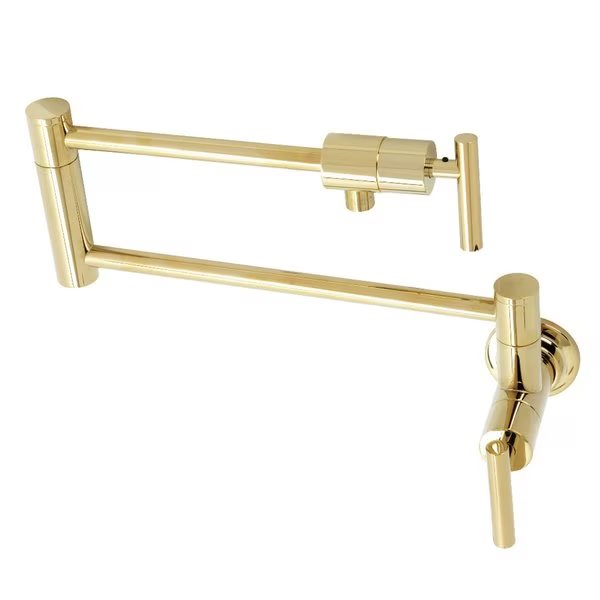 KS4102CML Manhattan Wall Mount Pot Filler, Polished Brass, Kingston Brass, Mfr#: KS4102CML