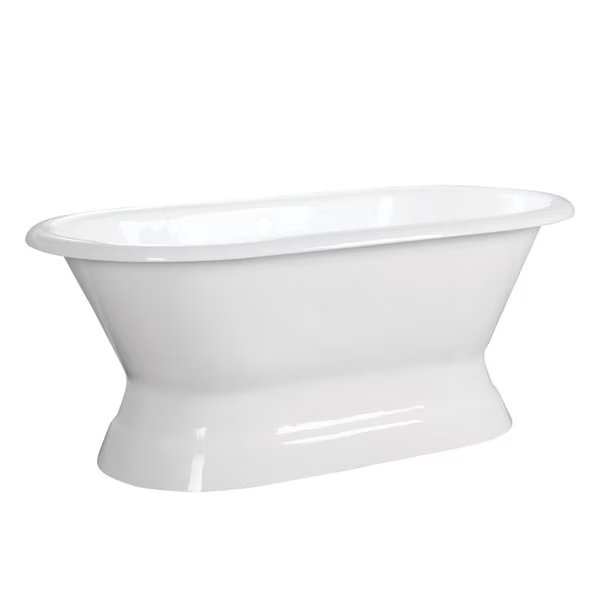 Pedestal Bathtubs, 66 L, 30.5 W, White, Cast Iron, Aqua Eden, Mfr#: VCTND663024