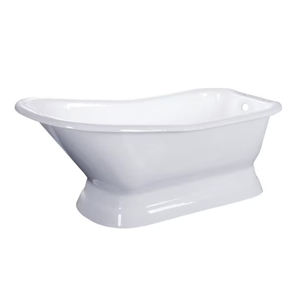 Pedestal Bathtubs, 66.56 L, 29.13 W, White, Cast Iron, Aqua Eden, Mfr#: VCT7D663028