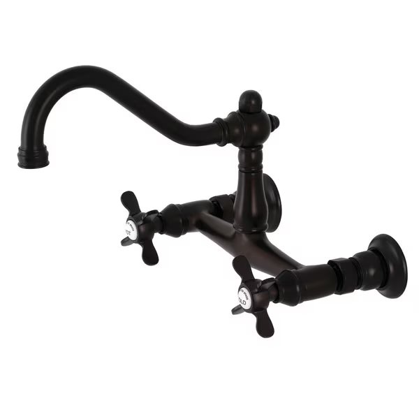 KS3245BEX 8" Center Wall Mount Bathroom Faucet, Oil Rubbed Bronze, Kingston Brass, Mfr#: KS3245BEX