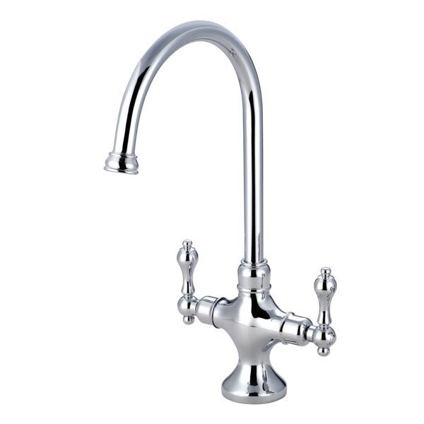 KS1761ALLS Vintage Two-Handle Kitchen Faucet, Polished Chrome, Kingston Brass, Mfr#: KS1761ALLS