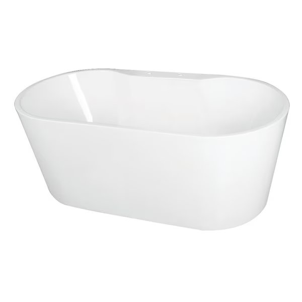Freestanding Bathtubs, 55.13 L, 27.38 W, White, Acrylic, Aqua Eden, Mfr#: VT7DE552823