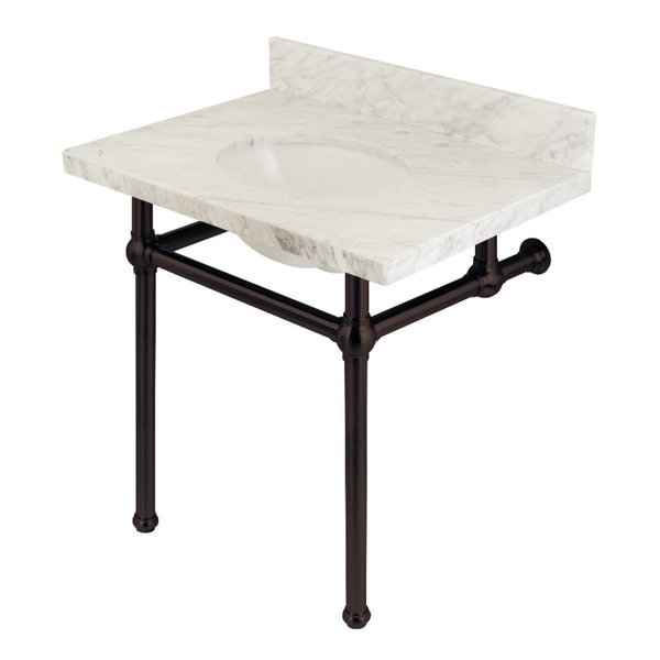 30X22 Marble Vanity Top W/ Brass Feet Combo, Marble/ Bronze, Fauceture, Mfr#: KVPB3030MB5