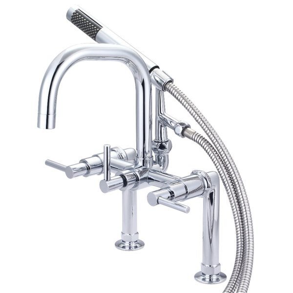 Deck-Mount Clawfoot Tub Faucet, Polished Chrome, Deck Mount, Aqua Vintage, Mfr#: AE8401DL