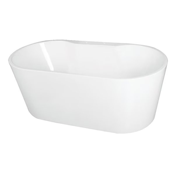 Freestanding Bathtubs, 59.06 L, 29.31 W, White, Acrylic, Aqua Eden, Mfr#: VT7DE593023
