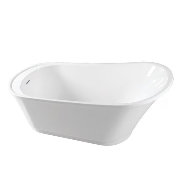 Freestanding Bathtubs, 59.45 L, 28.38 W, White, Acrylic, Aqua Eden, Mfr#: VTRS592826Q
