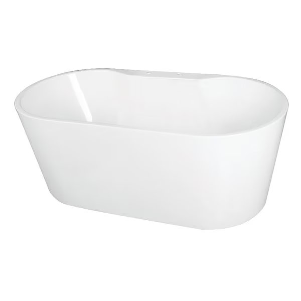 Freestanding Bathtubs, 51.19 L, 27.38 W, White, Acrylic, Aqua Eden, Mfr#: VT7DE512823