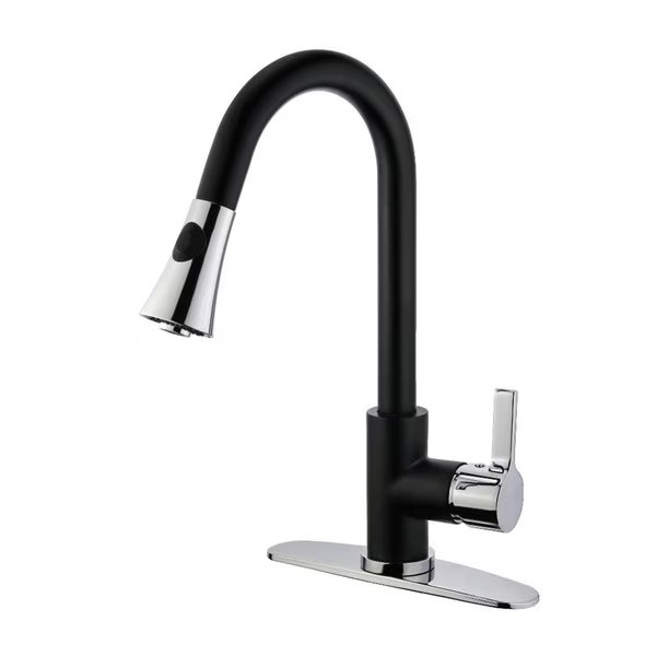 LS8727CTL Continental Single-Handle Pull-Down Kitchen Faucet, Blk/Chrm, Gourmetier, Mfr#: LS8727CTL
