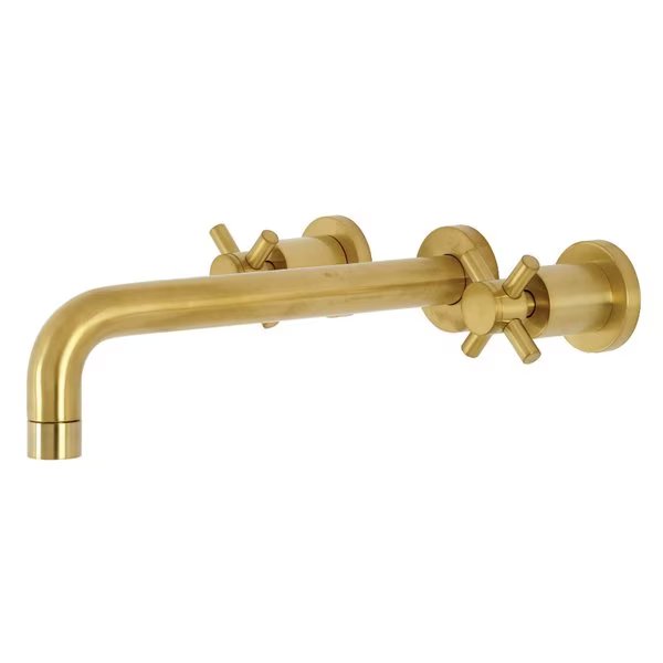 Roman Tub Faucet, Brushed Brass, Wall Mount, Kingston Brass, Mfr#: KS8027DX