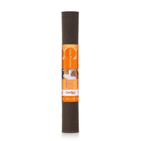 Grip Premium Drawer and Shelf Liner, Chocolate 20"x4 Ft., PK6, Con-Tact Brand, Mfr#: 04F-C6O1B-06