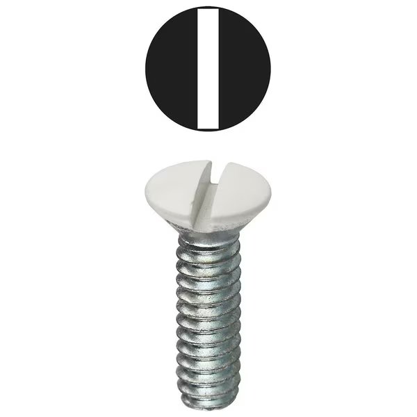 #6-32 x 1/2 in Slotted Oval Machine Screw, Zinc Plated Carbon Steel, 100 PK, L.H. Dottie, Mfr#: 414WHT
