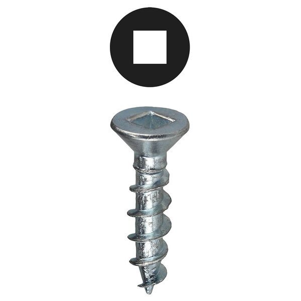 Wood Screw, #10, 1 in, Zinc Plated Carbon Steel Flat Head Square Drive, 100 PK, L.H. Dottie, Mfr#: DDFW101