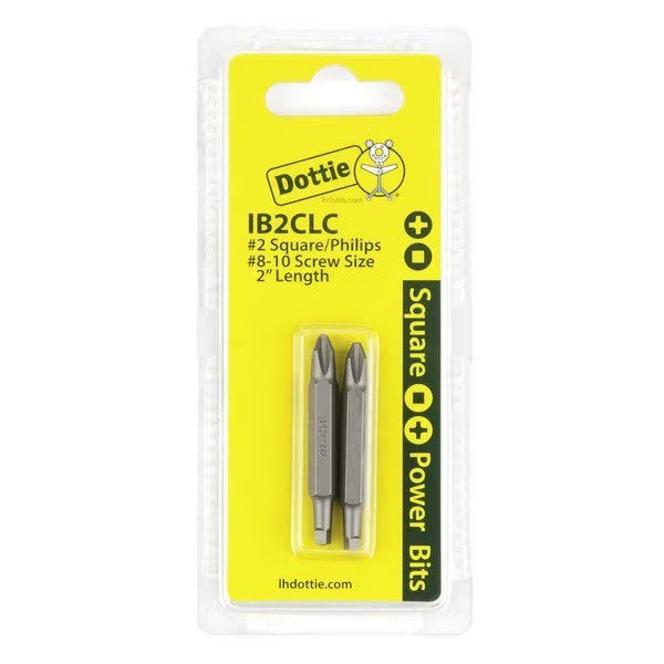 L.H. Dottie #2 x 2'' Phillips/Square Drive Power Bit (Carded), L.H. Dottie, Mfr#: IB2CLC