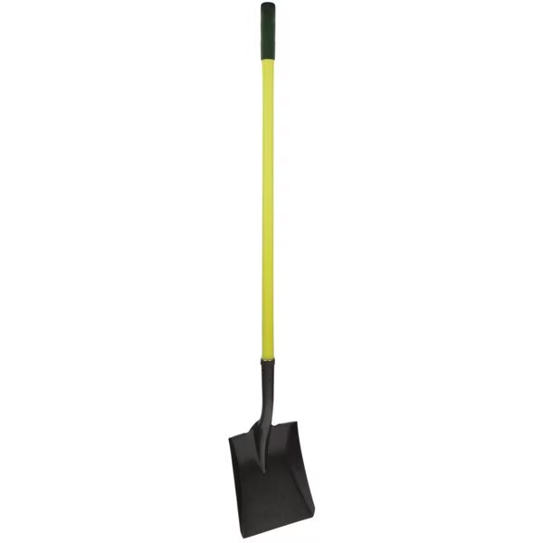 #2 12 ga Square Point Shovel, AISI 1055 Carbon Steel Blade, 48" L Yellow Fiberglass Handle, L.H. Dottie, Mfr#: SHS