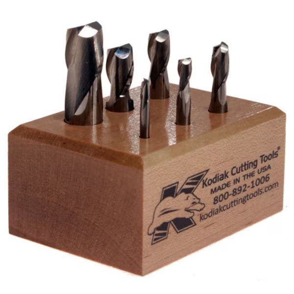2 Flute Stub Carbide End Mill Set, 6pc 1/8-1/2, Kodiak Cutting Tools, Mfr#: 56310025