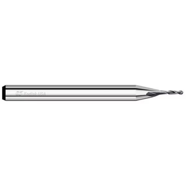 0.032 2 Flute Carbide Endmill Micro Ball Nose, Kodiak Cutting Tools, Mfr#: 5445253