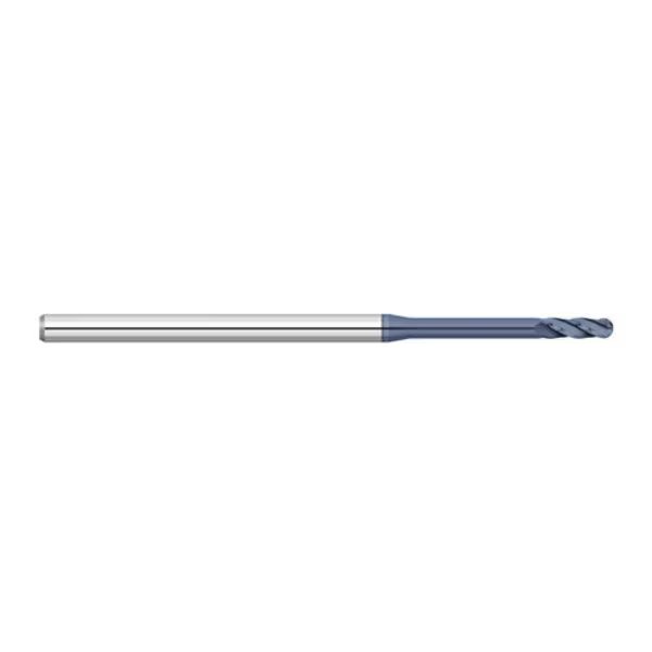 0.030 3 Flute Long Reach Ball Nose Micro Carbide End Mill ALTiN Coat, Kodiak Cutting Tools, Mfr#: 5571649
