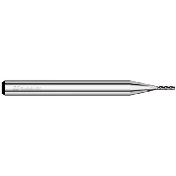 0.108 Carbide Endmill 4 Flute Micro Square End, Kodiak Cutting Tools, Mfr#: 5447222
