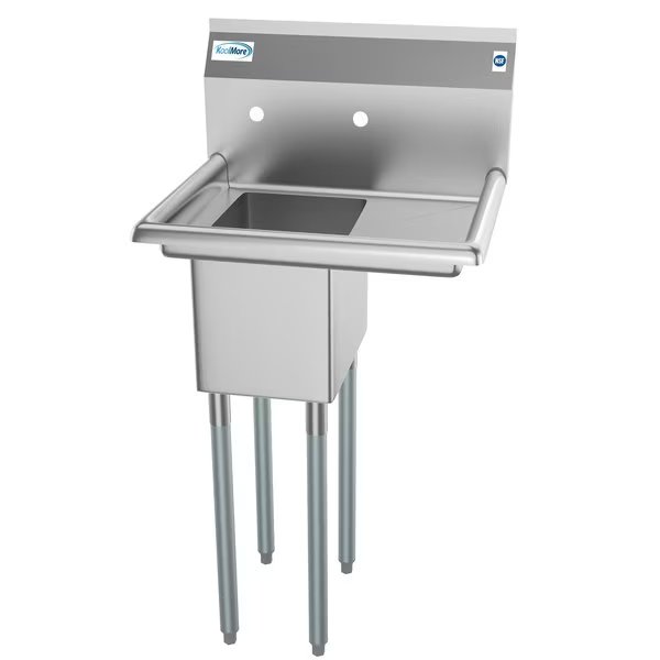 1 Compartment Stainless Steel  Commercial Kitchen Prep & Utility Sink with Drainboard, Koolmore, Mfr#: SA101410-10R3