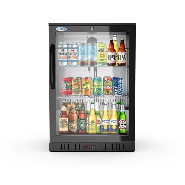 One Door Back Bar Cooler Counter Height Beverage, Refrigerator, Mini Drink Fridge, Koolmore, Mfr#: BC-1DSW-BK
