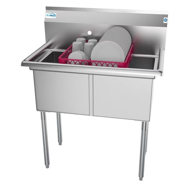 2 Compartment Stainless Steel NSF Commercial Kitchen Prep & Utility Sink, Koolmore, Mfr#: SB151512-N3