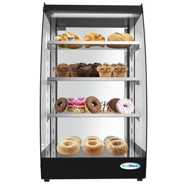 Glass Bakery Display case 4 Tier Self Service Pastry Case with LED lighting and Rear Door, Koolmore, Mfr#: DC-3CB