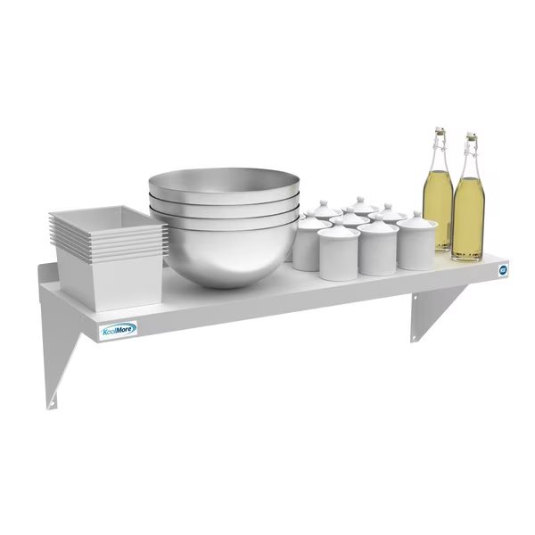 NSF Stainless Steel Wall Mount Shelf  - Industrial Grade Metal Shel, Koolmore, Mfr#: WMSH-1236