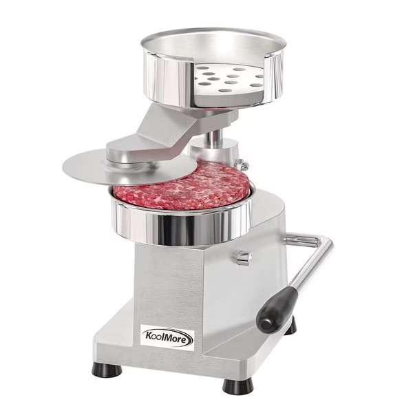 Burger Press Patty Maker for 5” Hamburgers, Stainless-Steel Manual Forming Machine, Koolmore, Mfr#: CHM-5