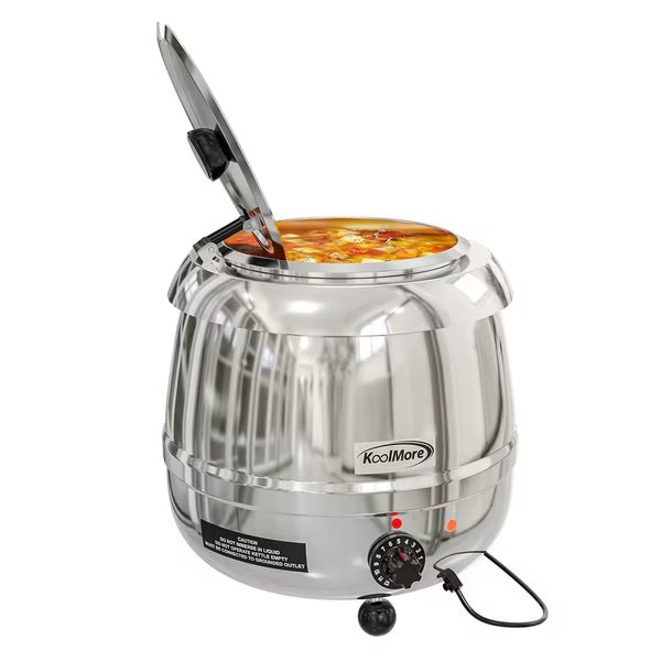 Commercial Soup Kettle Warmer with Hinged Lid and Removable Stainless-Steel Pot Insert, Koolmore, Mfr#: SK-SS-3G