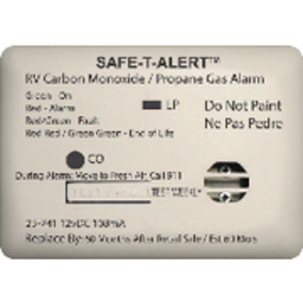 12V 25 Series Safe-T-Alert Mini RV Dual Carbon Monoxide/Propane Alarm, Mti Industries, Mfr#: 25-741-WT