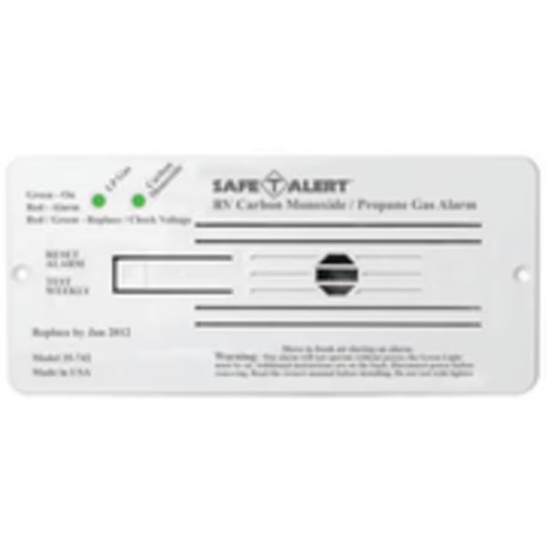 12V 35 Series Safe-T-Alert Flush Mnt RV Dual Carbon Monoxide/Propane A, Mti Industries, Mfr#: 35-742-WT