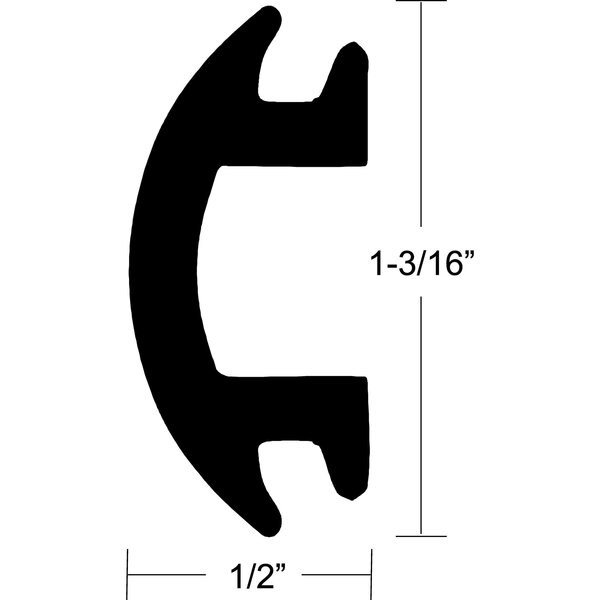 Taco V124144BKA501 Flexible Vinyl Insert, 50' Black, Taco Metals, Mfr#: V12-4144BKA50-1