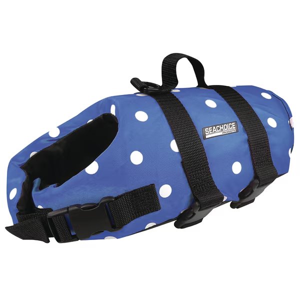 Dog Life Vest - Blue Polka Dot, XXS, Up to 6 lbs., Seachoice, Mfr#: 86260