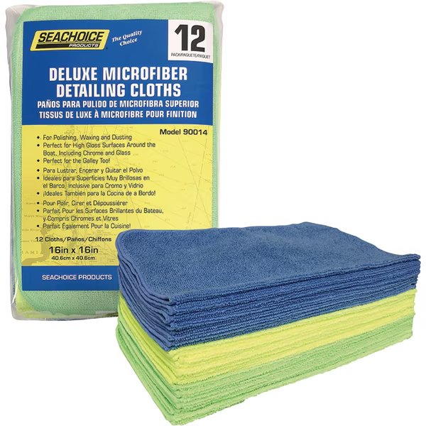 Deluxe Microfiber Detailing Cloths, 12-ct. Pack, Seachoice, Mfr#: 90014