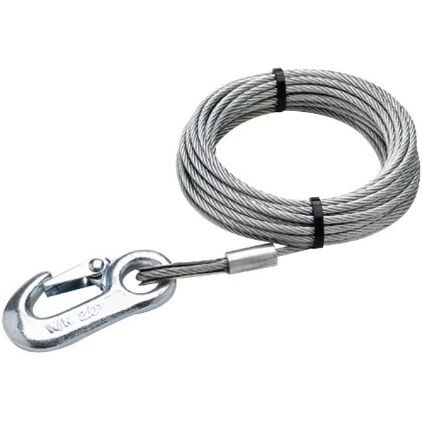 25' Galvanized Winch Cable, Hook: 7,000 lbs., Seachoice, Mfr#: 51181