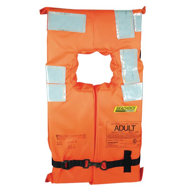 Type I Offshore Vest Reflect Tape, Adult, Flo Orange, Over 90 lb., Seachoice, Mfr#: 85900