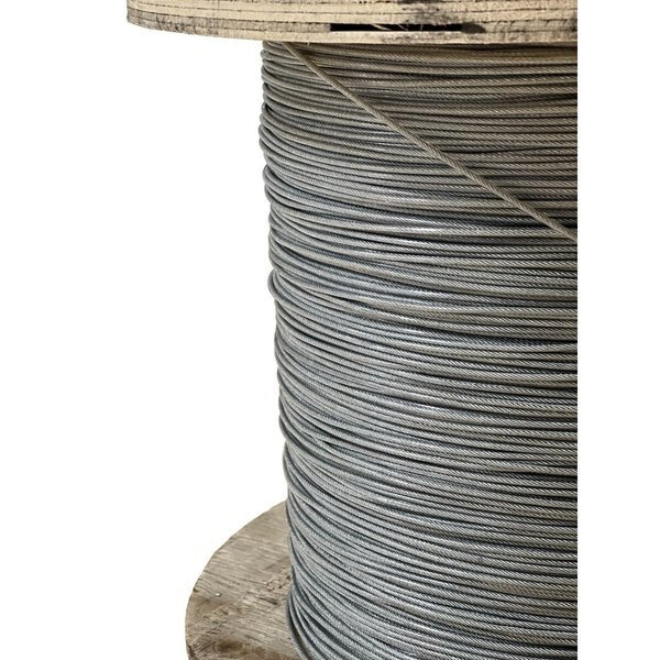 1/16" to 1/8" PVC Coated Clear Color Galvanized Cable 7x7 Strand Aircraft Cable Wire Rope, 1000 ft, Laureola Industries, Mfr#: ZAG116018-77-GPC-1000